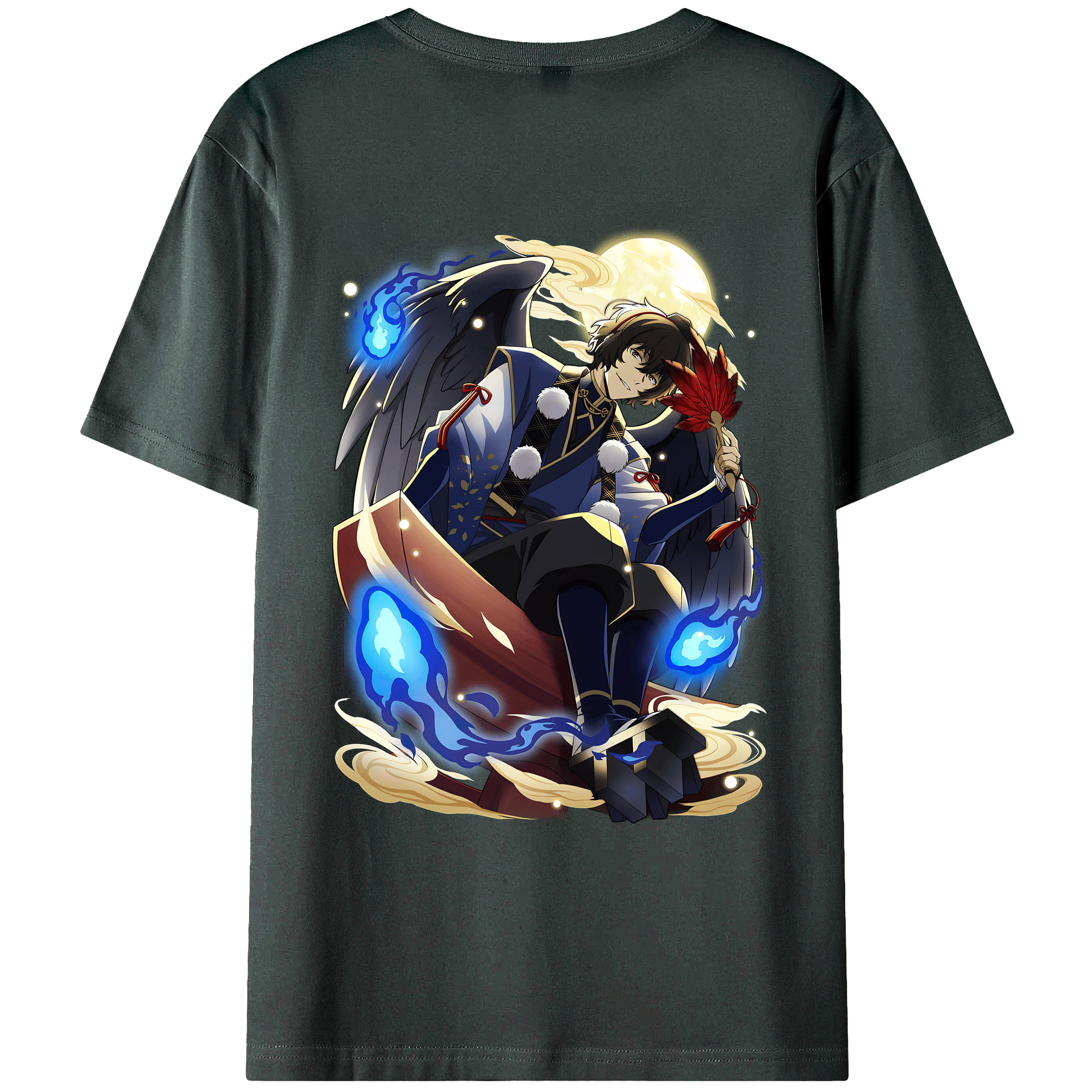 （画像用） 文豪ストレイドッグス Bungo Stray Dogs 綿100％ メンズ半袖Tシャツ（バックプリント） 通気性